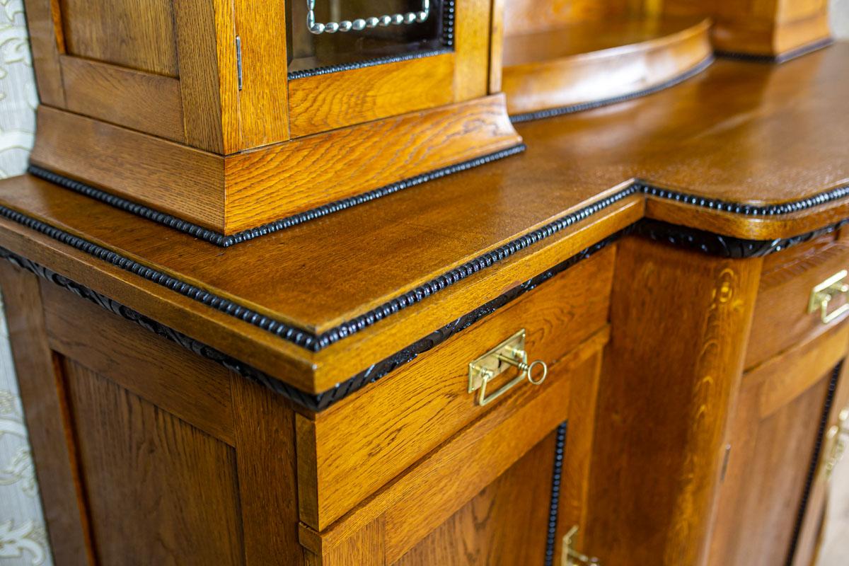 European Art Nouveau Sideboard Veneered with Oak, the Turn of the 19th and 20th Century For Sale