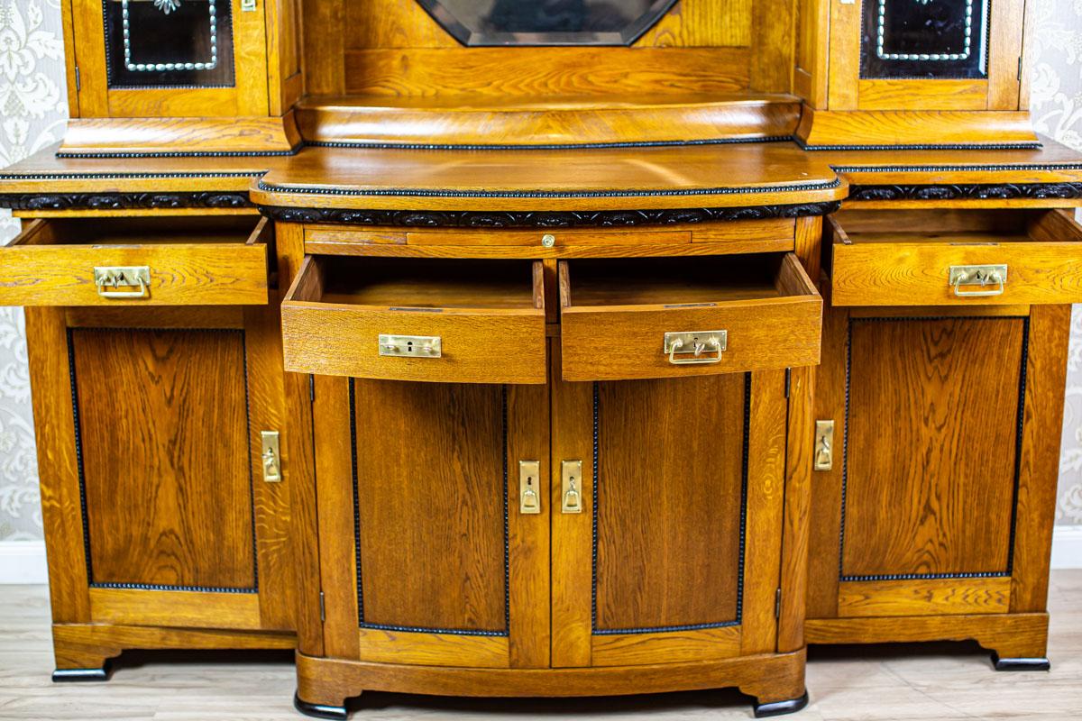 Art Nouveau Sideboard Veneered with Oak, the Turn of the 19th and 20th Century For Sale 1