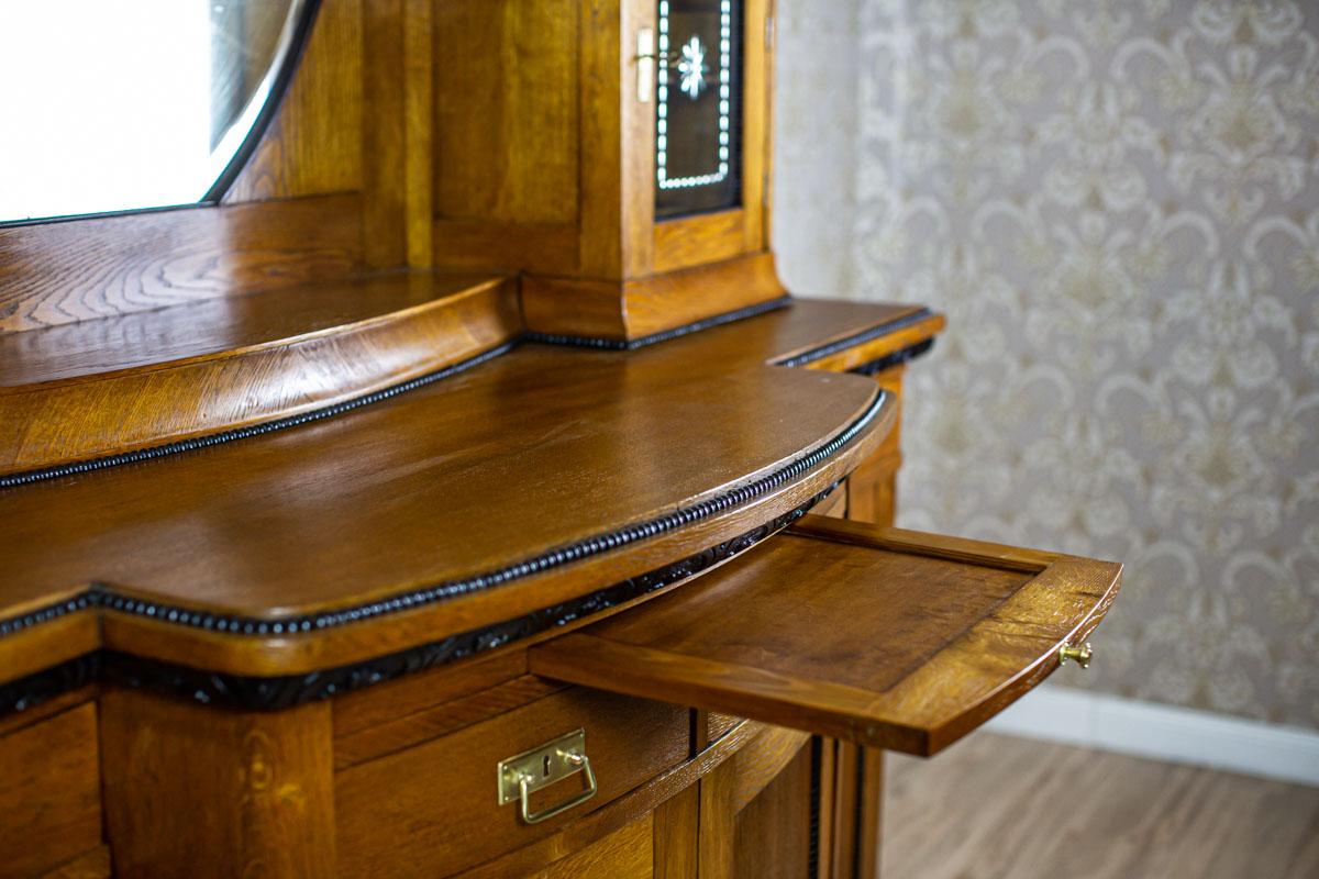 Art Nouveau Sideboard Veneered with Oak, the Turn of the 19th and 20th Century For Sale 2
