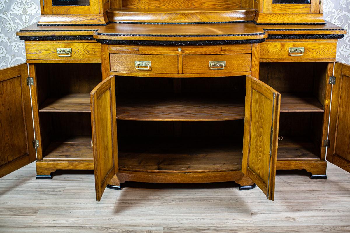 Art Nouveau Sideboard Veneered with Oak, the Turn of the 19th and 20th Century For Sale 3