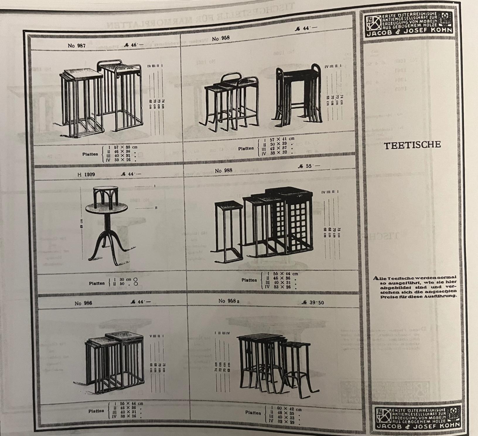 Jugendstil-Beistelltisch, Modell 986 von Josef Hoffmann für J.J.Kohn (Vienna, 1905) im Angebot 4