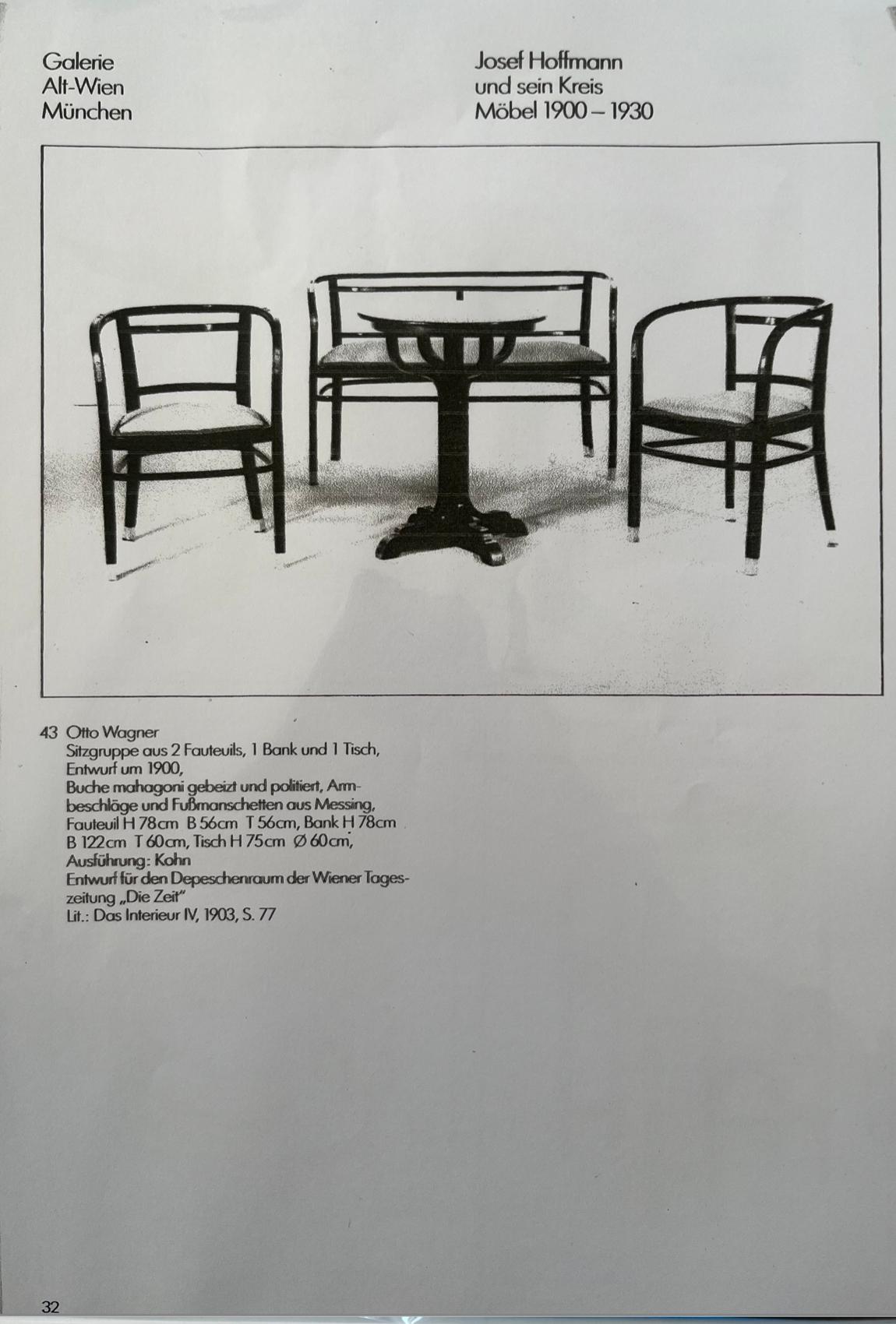 Vienna Secession Art Nouveau Sidetable, Otto Wagner for Thonet Brothers, Type 8024 (Vienna, 1905) For Sale