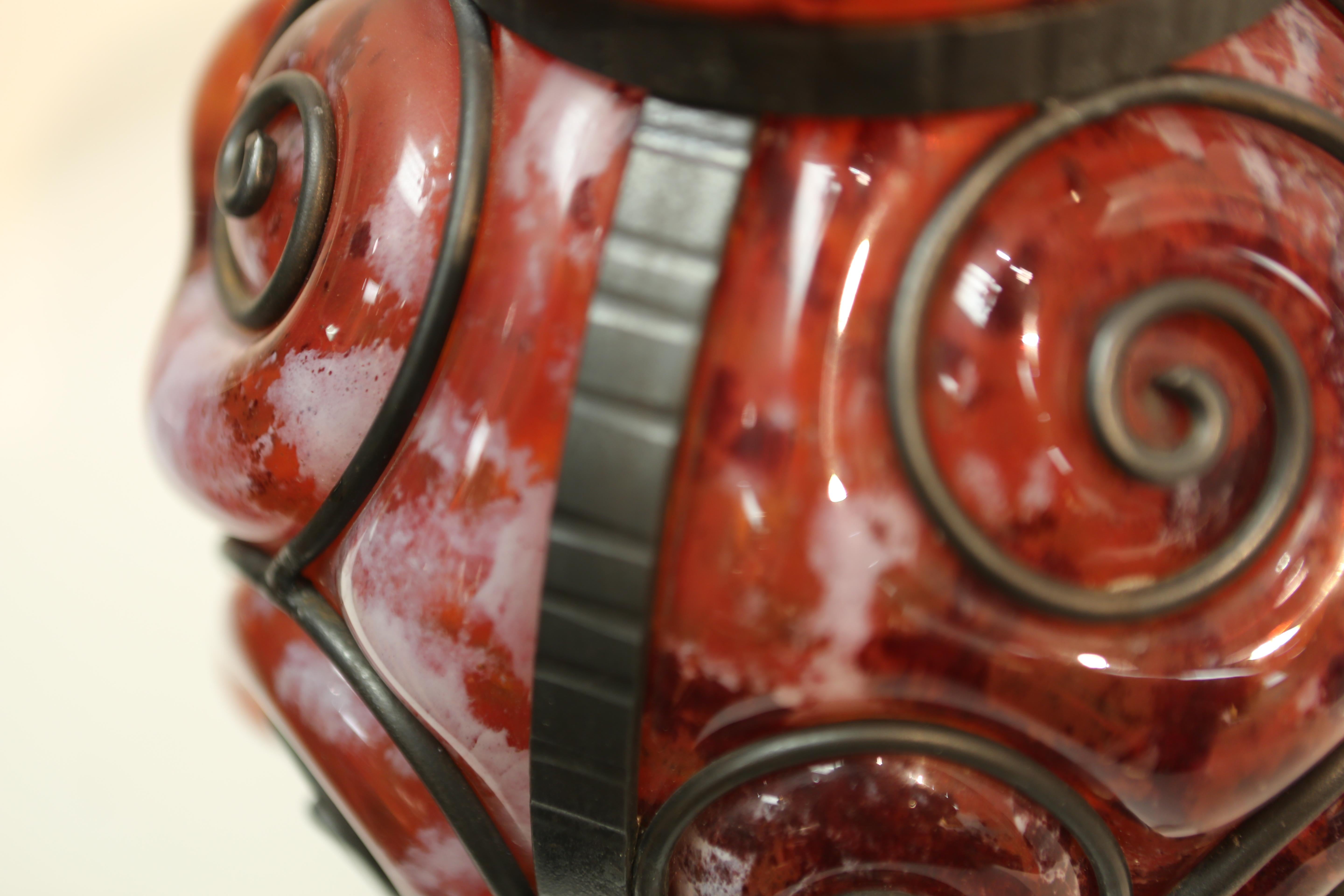 Art Nouveau Signed Art Glass Vase Ovington 1