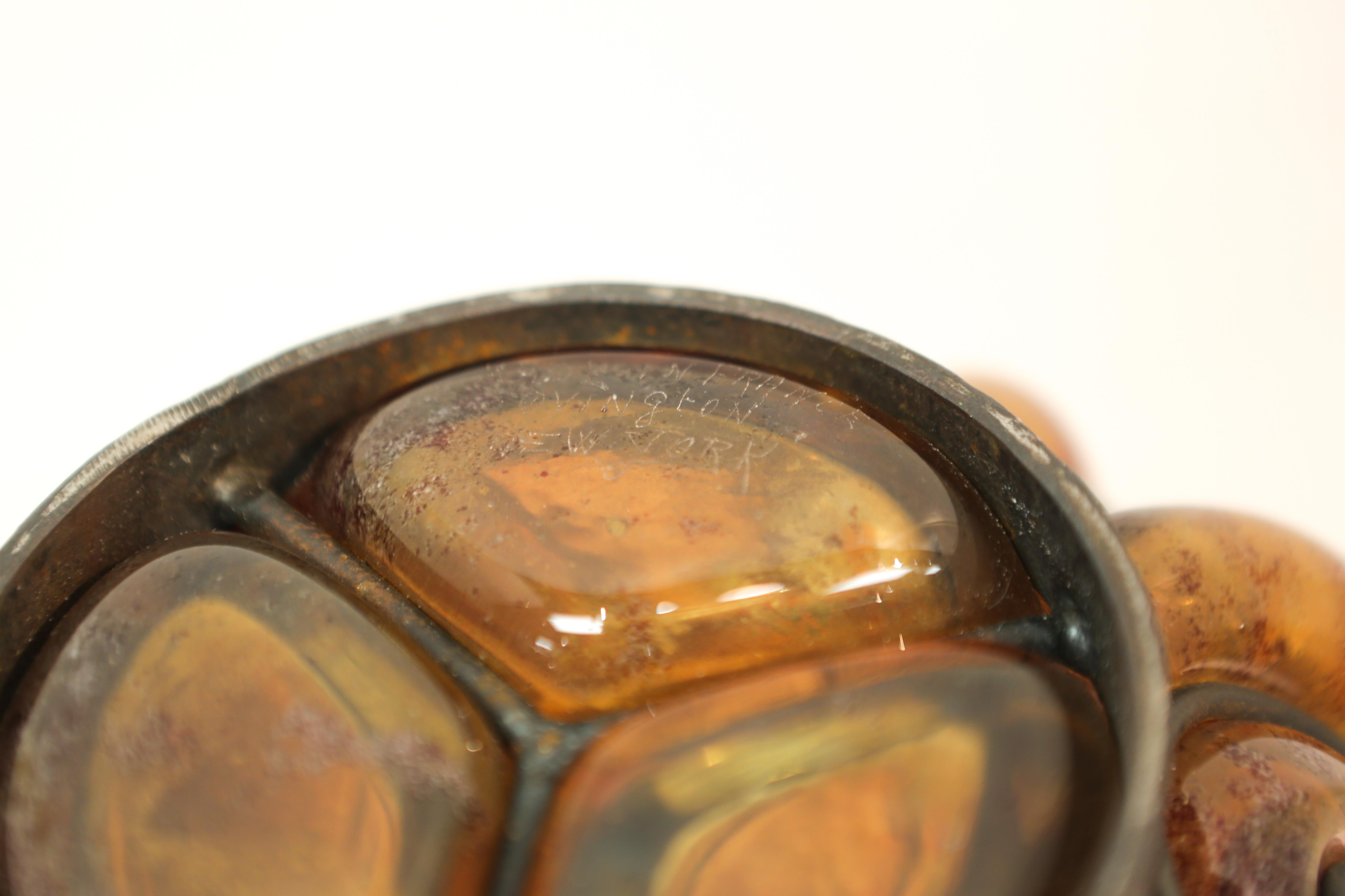 Art Nouveau Signed Art Glass Vase Ovington 3