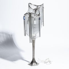 Art Nouveau Signed Hector Guimard Lamp with Nickel Finish