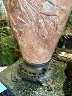 Art nouveau, significant historical vase, with bronze top and base