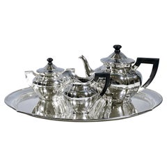 Juego de té Art Nouveau de plata de 4 piezas de Weinranck & Schmidt, Hanau Alemania, c 1910