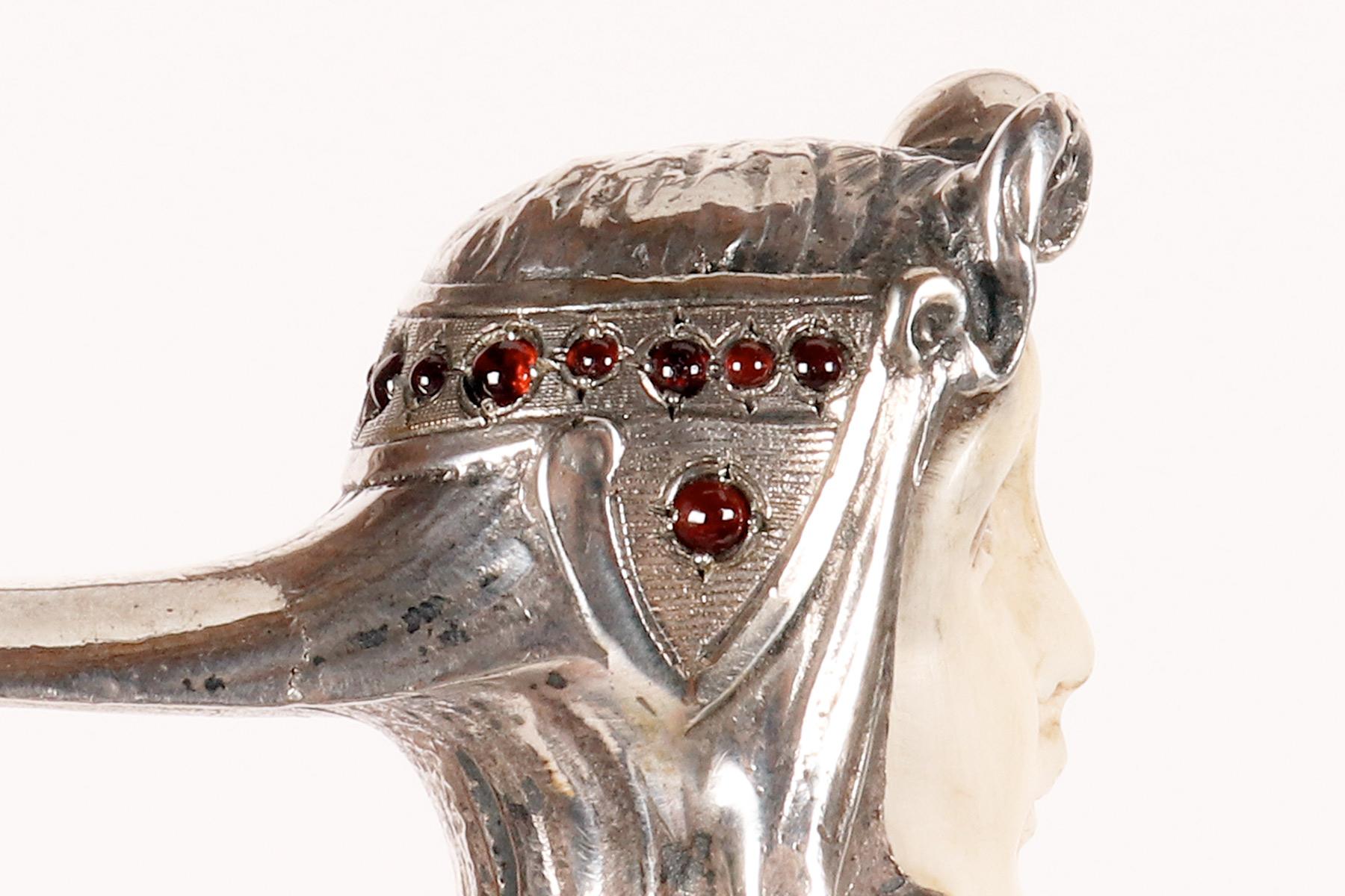 Bastón joya Art Nouveau de plata y marfil, Fernand Dubois, Bélgica 1900. en venta 6