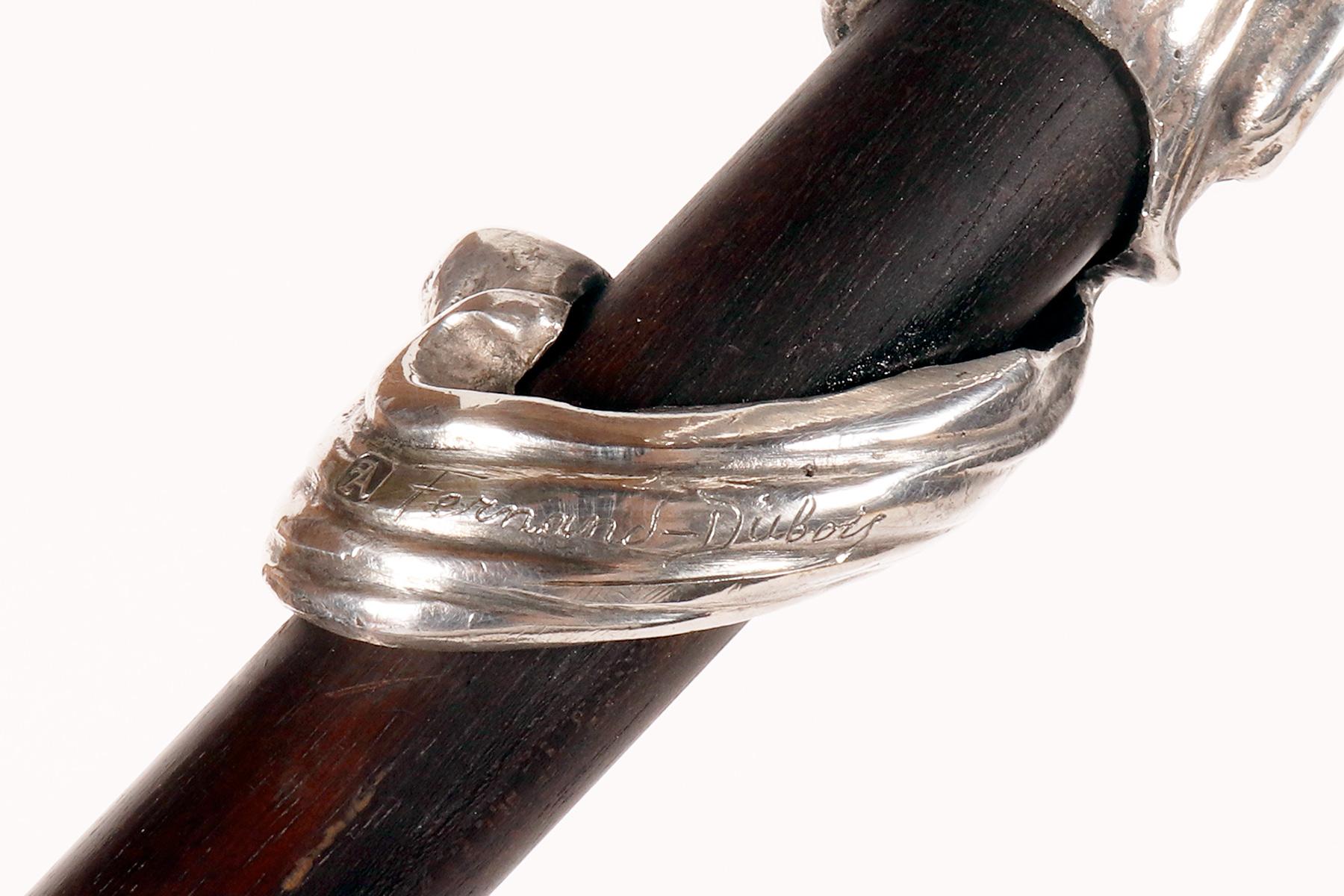 Bastón joya Art Nouveau de plata y marfil, Fernand Dubois, Bélgica 1900. en venta 9