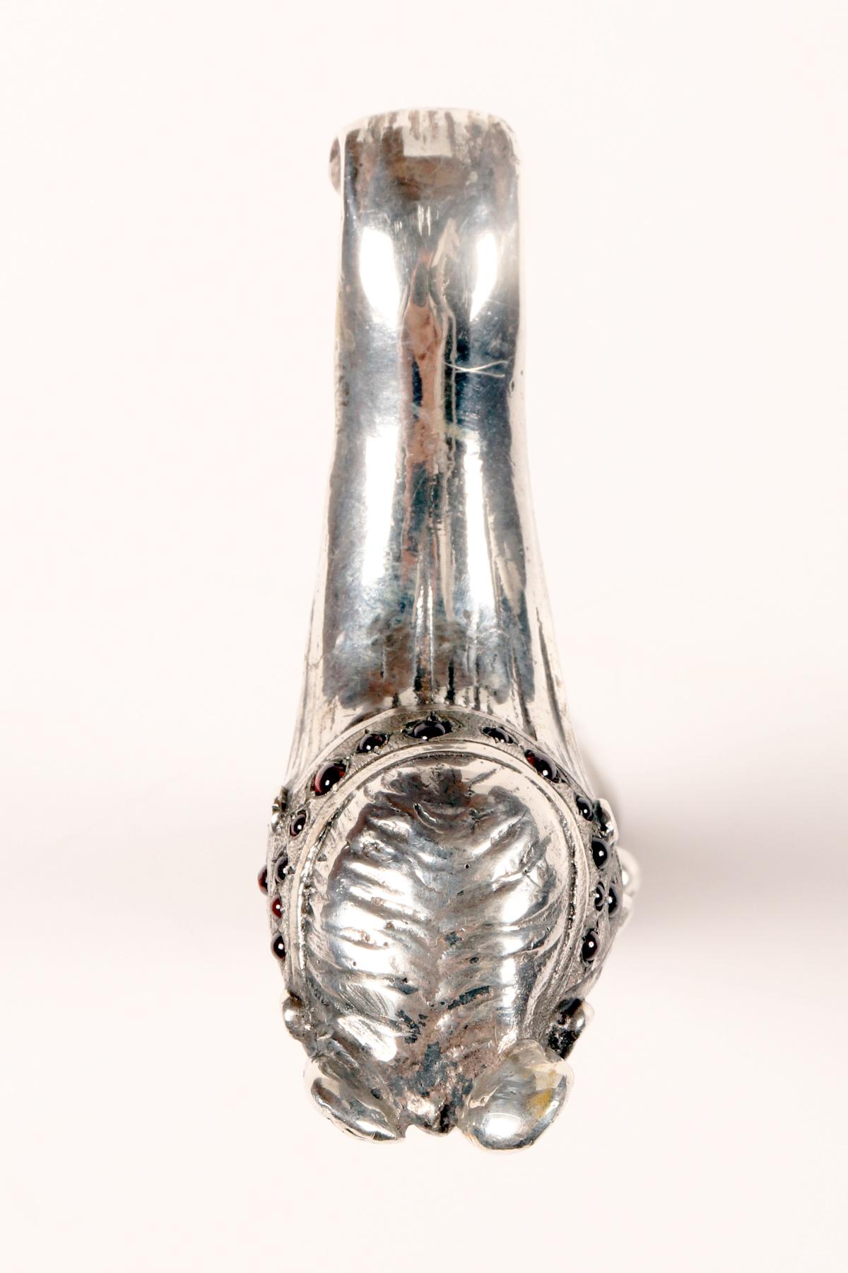 Bastón joya Art Nouveau de plata y marfil, Fernand Dubois, Bélgica 1900. en venta 11