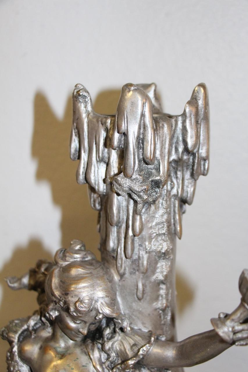 Art Nouveau Silver Bronze De Ferville Suan For Sale 1