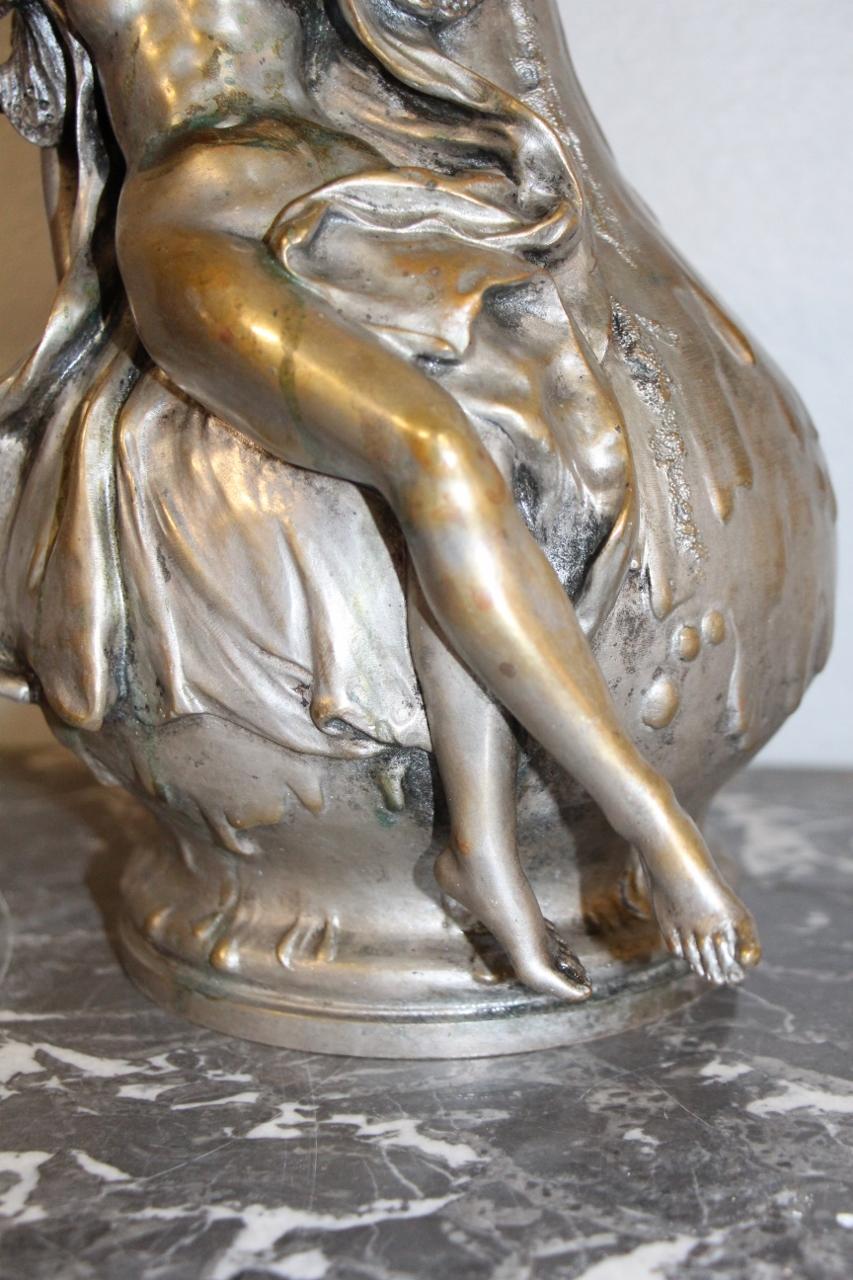 Art Nouveau Silver Bronze De Ferville Suan For Sale 3