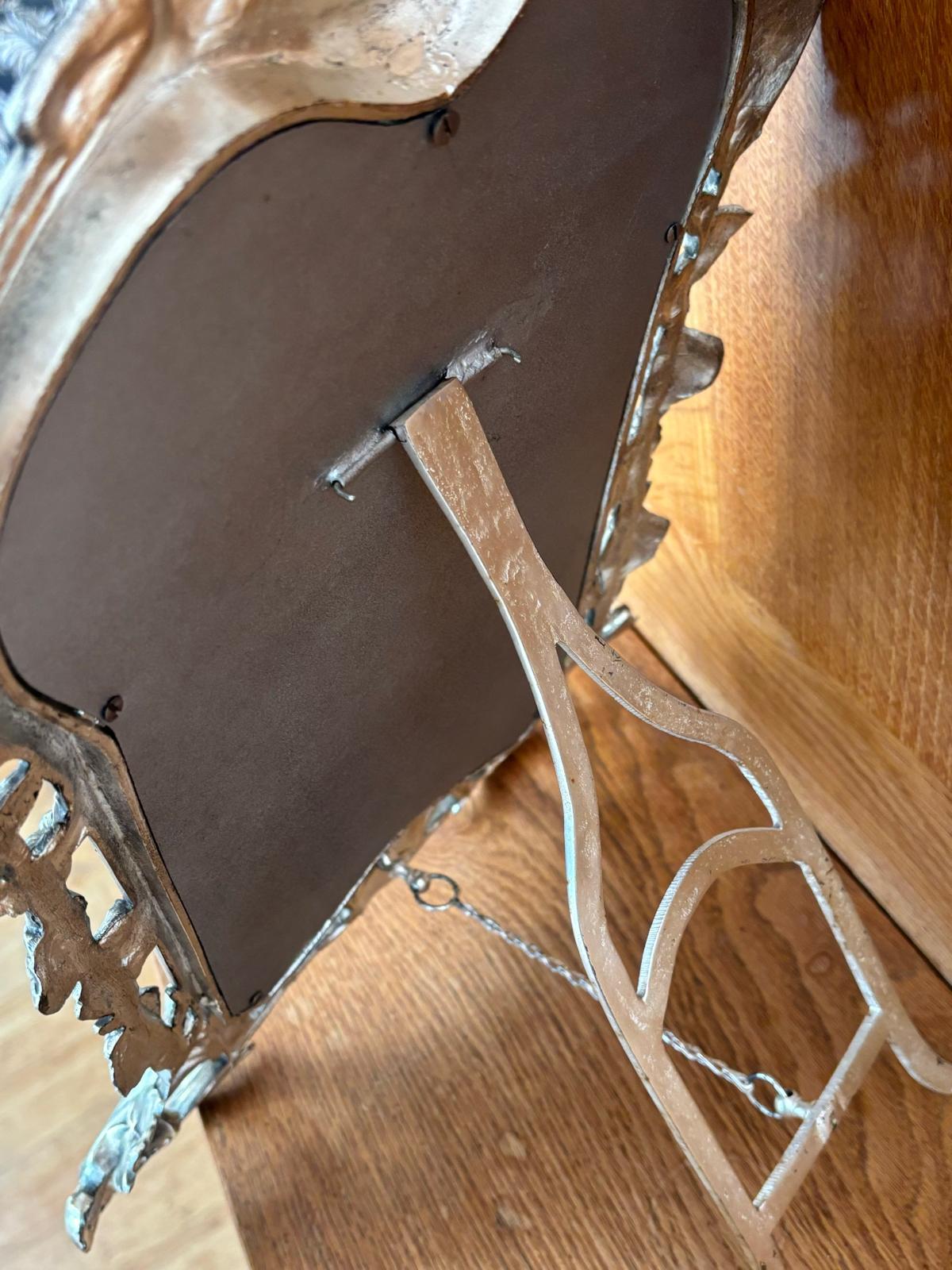 Art Nouveau Silver Bronze Table Mirror For Sale 5