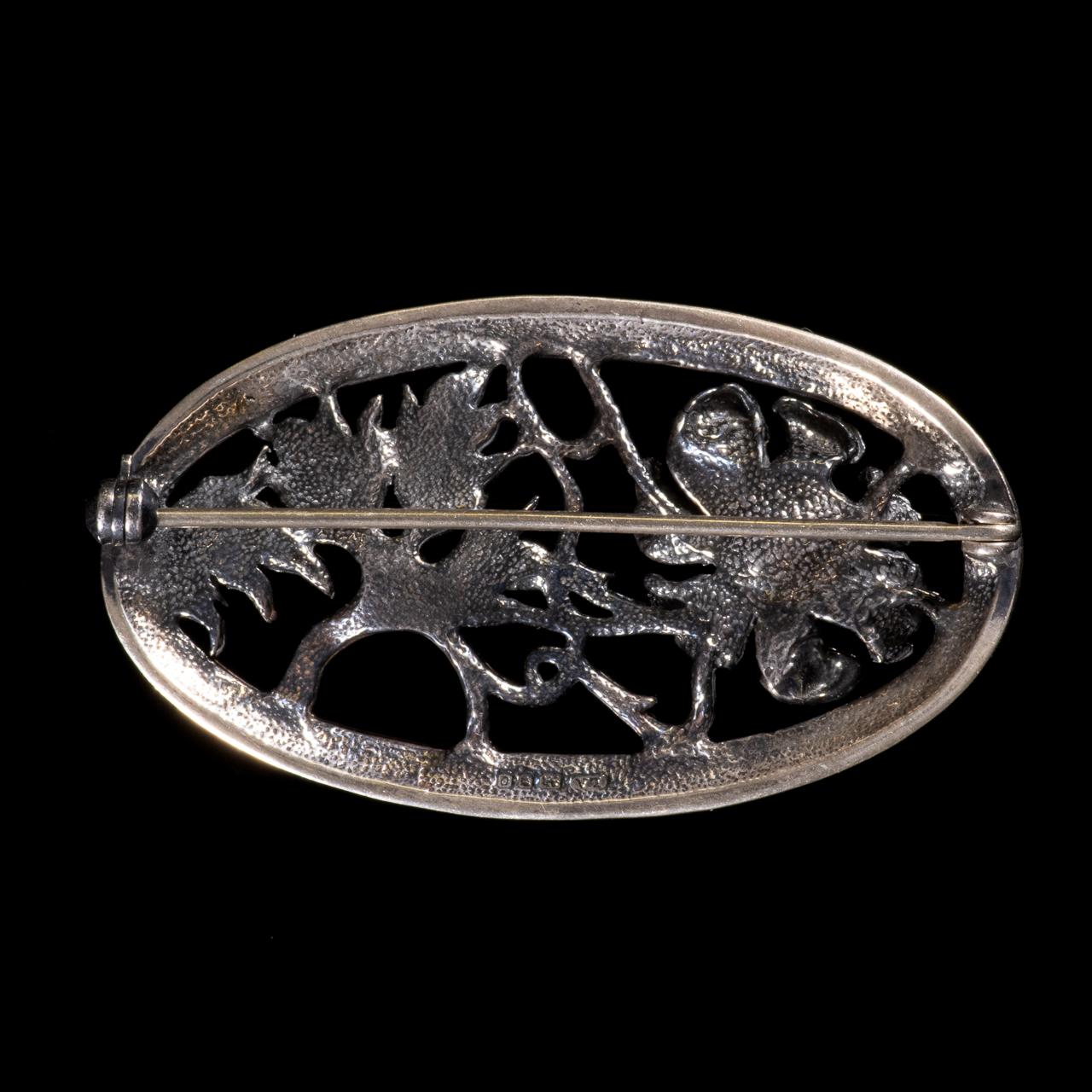 20th Century Art Nouveau Silver Brooch 