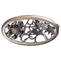 Antique Art Nouveau Silver Brooch 
