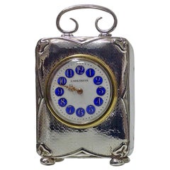 Art Nouveau Silver Carriage Clock Birmingham, 1911