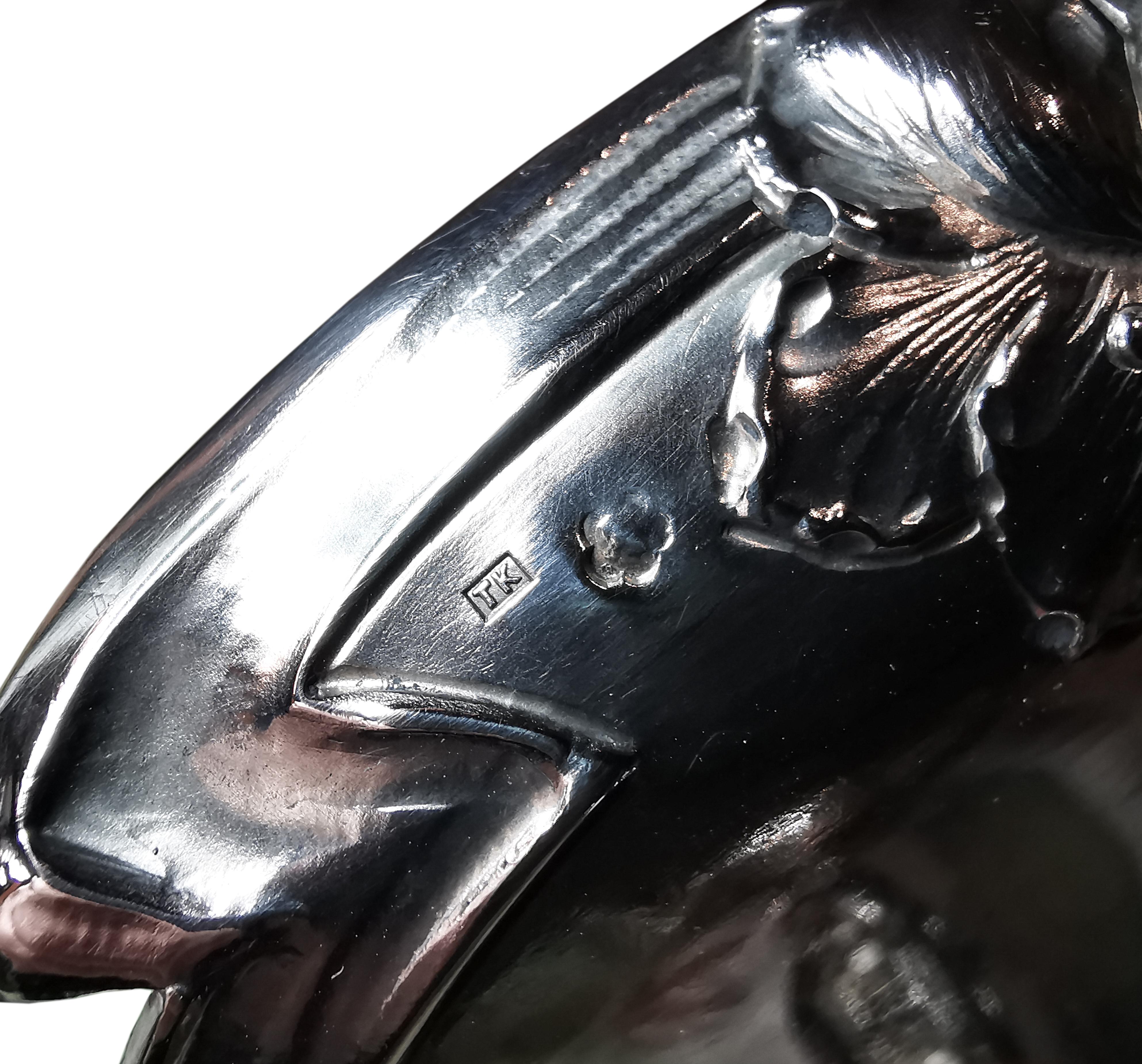 Art Nouveau Silver Centerpiece Bowl With Caryatid As A Carrier, Vienna, Ca 1900 For Sale 2