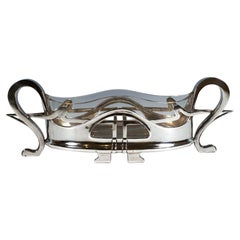 Art Nouveau Silver Centerpiece, Jardinière With Glass Insert, Vienna Circa 1900