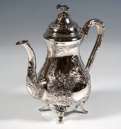 Art Nouveau Silver Coffee Pot With Rocaille Decoration, Germany, around 1915
