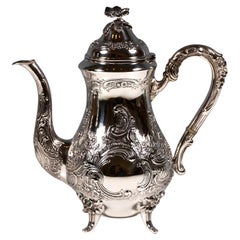 Art Nouveau Silver Coffee Pot With Rocaille Decoration, Germany, around 1915