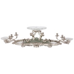 Art Nouveau Silver, Crystal, and Pate De Verre Table Centrepiece by Falize