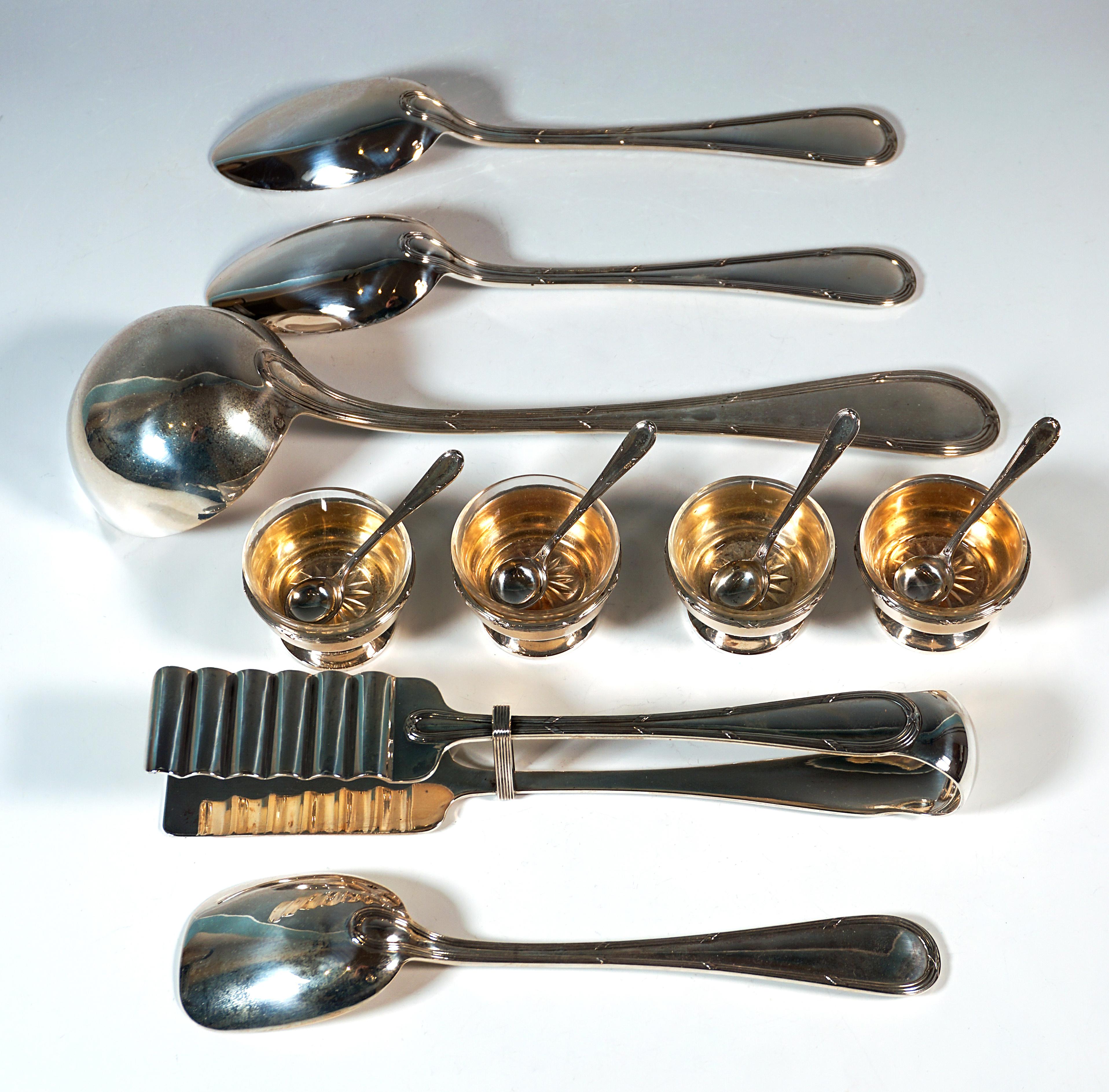 Set di posate d'argento in stile liberty per 12 persone di A.I.I. Dub per A. Einspinner, 1915 in vendita 3