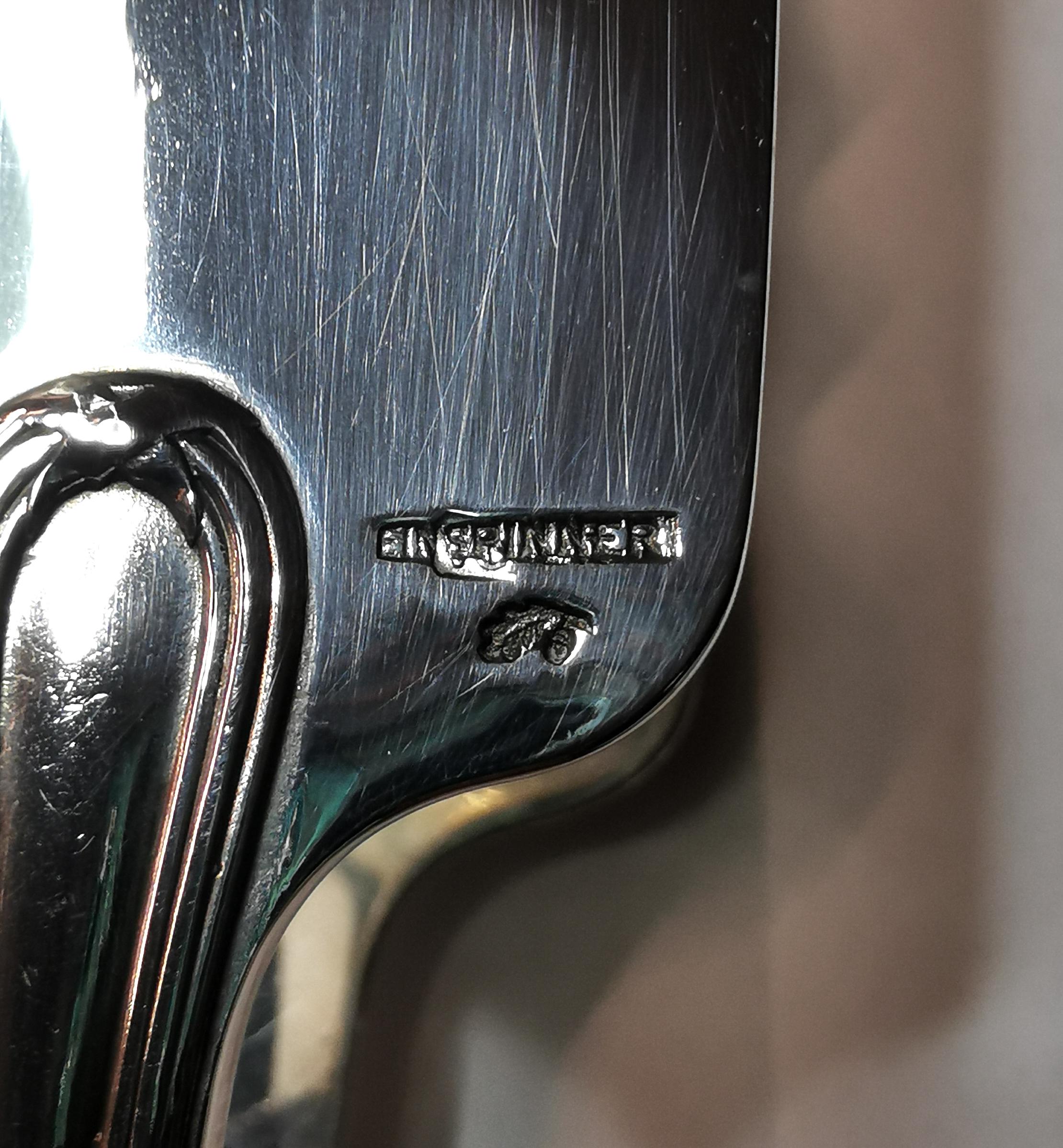 Set di posate d'argento in stile liberty per 12 persone di A.I.I. Dub per A. Einspinner, 1915 in vendita 6