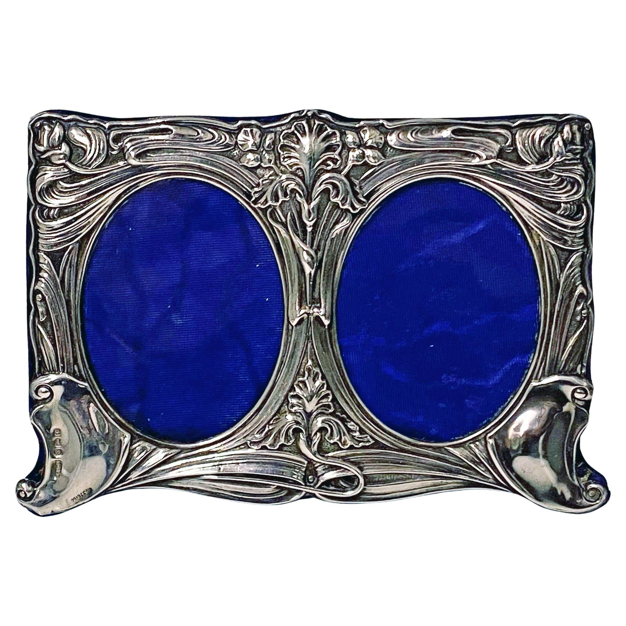 Art Nouveau Silver Double Photograph Frame Birmingham 1905 Mappin & Webb