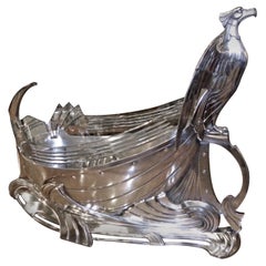 Centre de table Art Nouveau Aigle en argent par WMF