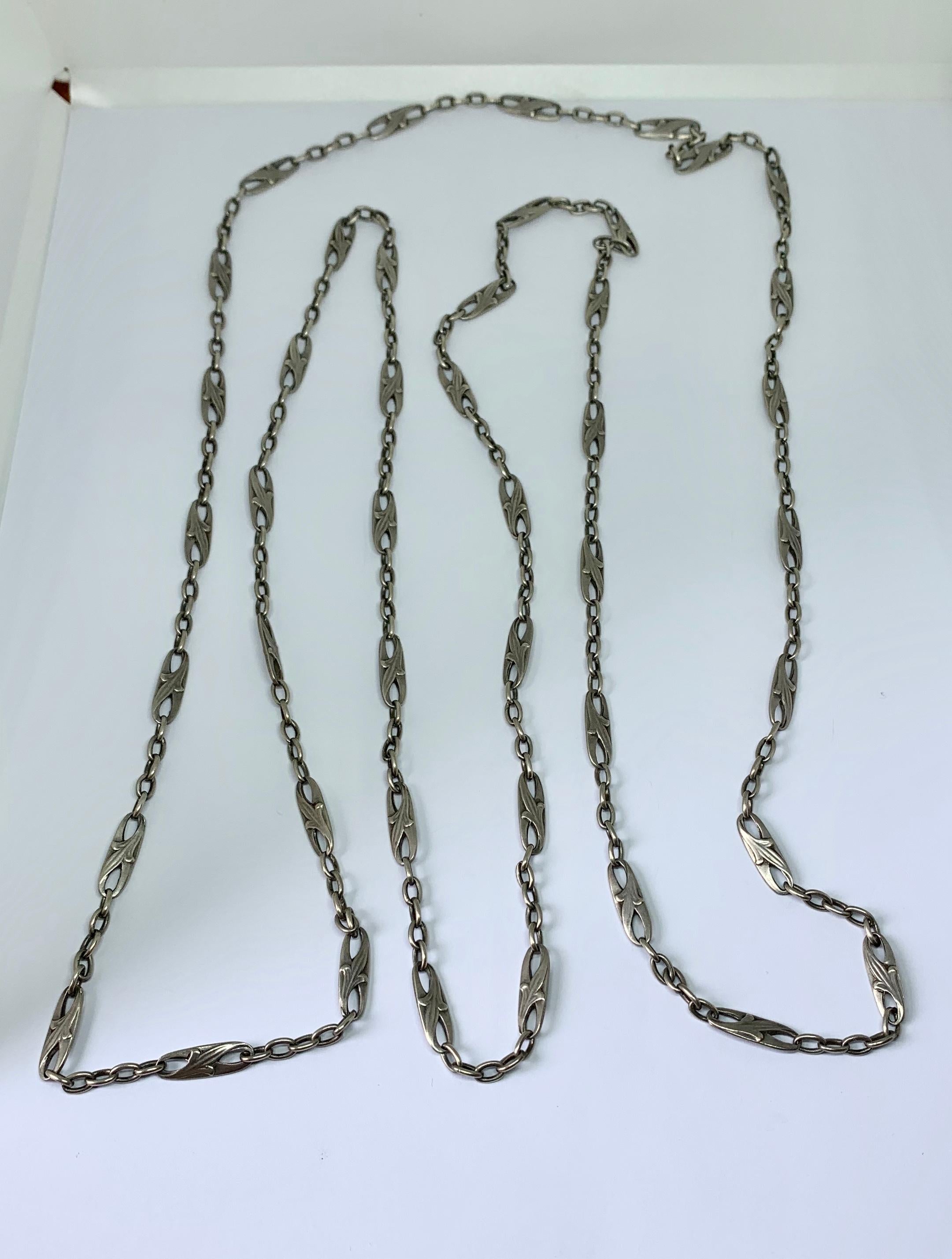 art nouveau silver necklace