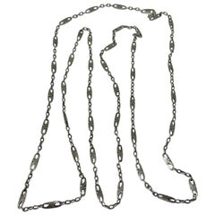 Halskette mit Blumenmotiv aus Silber im Jugendstil, antik, selten, um 1900