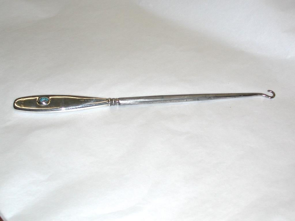 English Art Nouveau Silver Handled Shoe Horn and Button Hook by Liberty & Co., 1917
