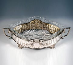 Art Nouveau Silver Jardinière In Navette Form, Koch & Bergfeld Germany, Ca 1900