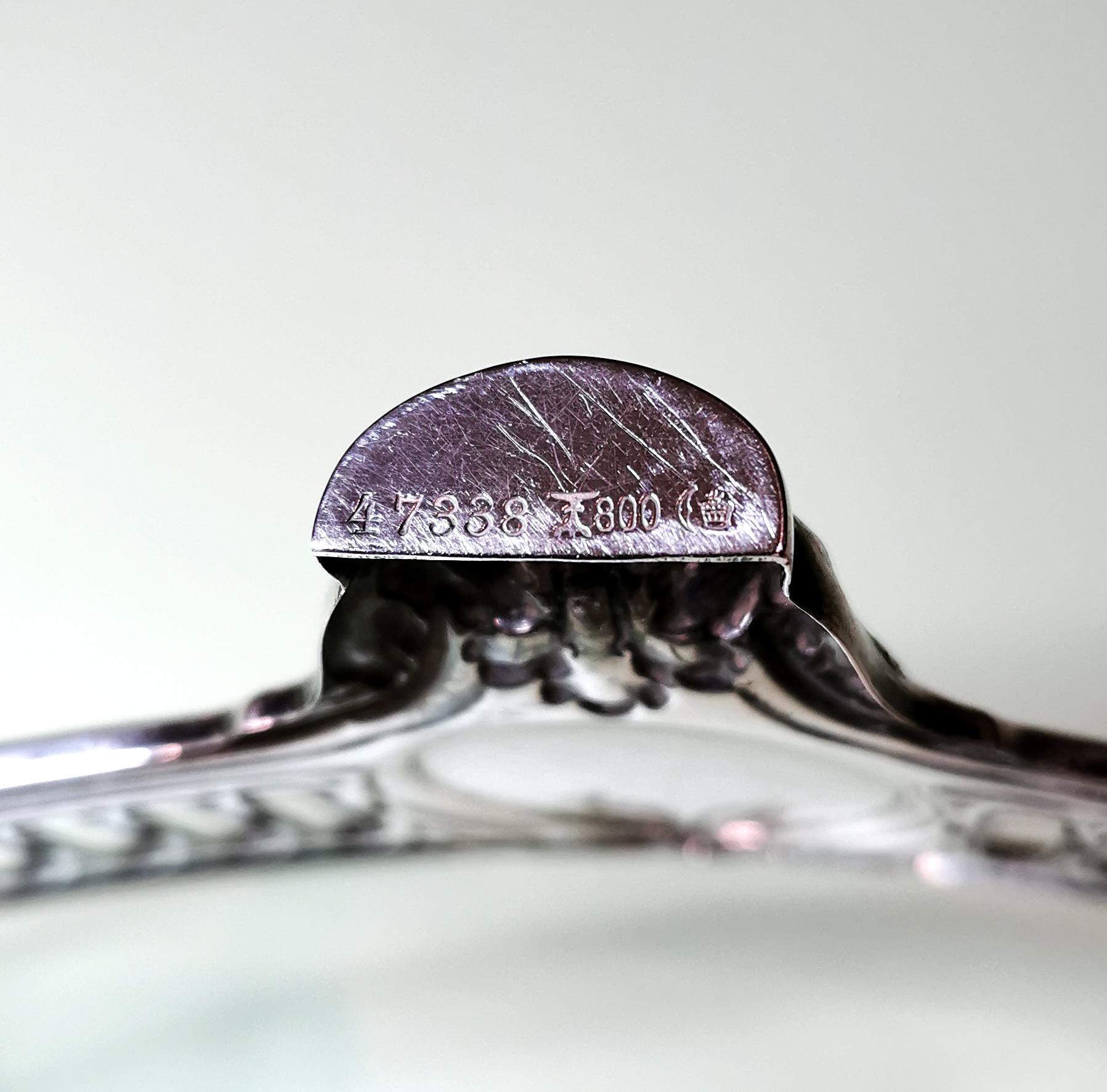 Argento Jardinière d'argento Art Nouveau a forma di navetta, Koch & Bergfeld Germania, 1900 ca. in vendita