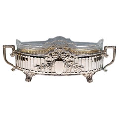 Jardinière d'argento Art Nouveau a forma di navetta, Koch & Bergfeld Germania, 1900 ca.