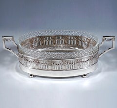 Jardinière in argento Art Nouveau con inserto in vetro tagliato, Lippa & Co, Vienna 1900 ca.