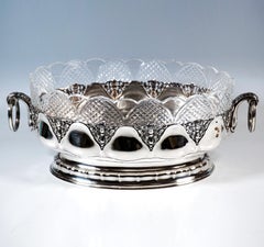 Art Nouveau Silver Jardinière With Cut Glass Liner, Bruckmann & Sons, Germany