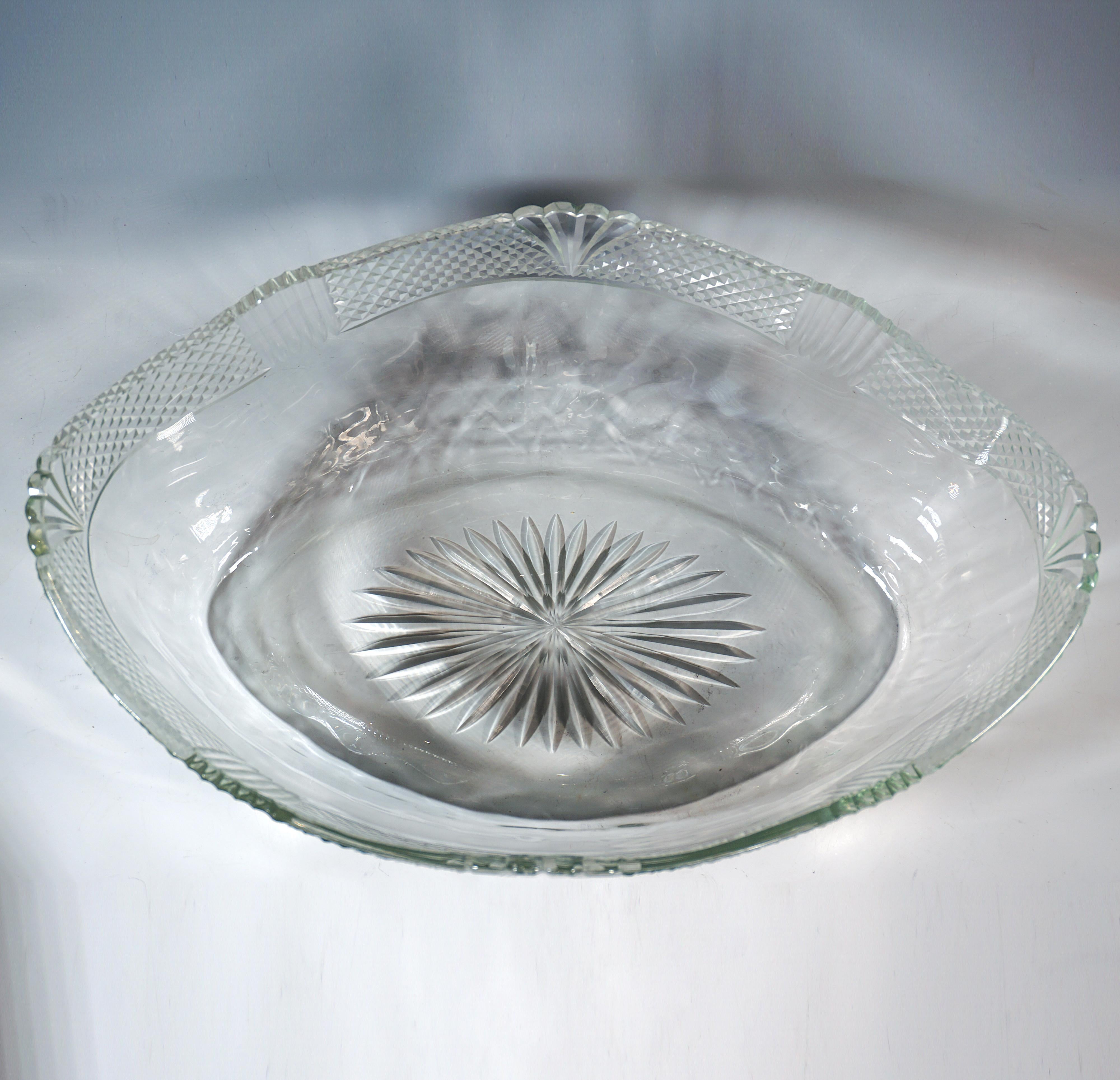 Jardinière d'argento in stile Art Nouveau con rivestimento in vetro tagliato, di Bruckmann & Sons, Germania in vendita 1