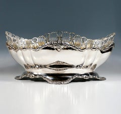 Art Nouveau Silver Jardinière With Cut Glass Liner, Theodor Müller Germany c1900
