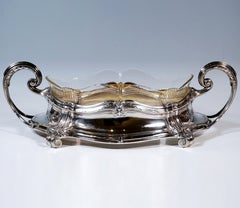 Art Nouveau Silver Jardiniere With Cut Glass Liner, Wilhelm Binder, Germany 1900