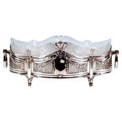 Art Nouveau Silver Jardiniere With Cut Glass Liner, Wilhelm Binder Germany, 1900