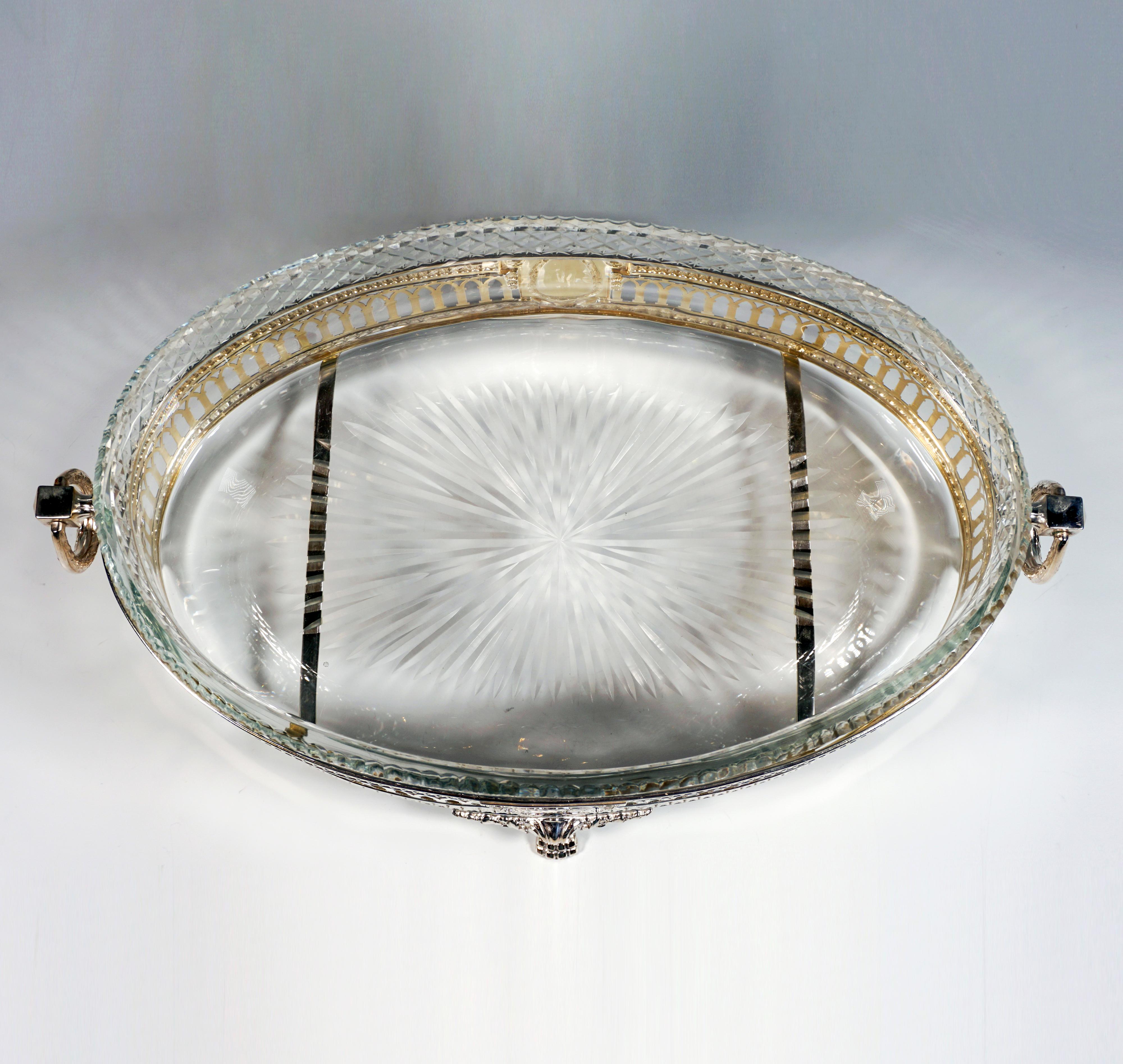 Art Nouveau Silver Jardinière With Cut Glass Liner, Wilhelm Binder Germany c1900 In Good Condition For Sale In Vienna, AT
