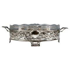 Jugendstil-Jardiniere aus Silber mit Glaseinsatz, Bruckmann & Söhne, Deutschland, 1900
