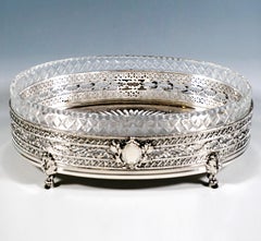 Jugendstil-Silber-Jardiniere mit Glaseinsatz, von J. C. Klinkosch Wien, 1900