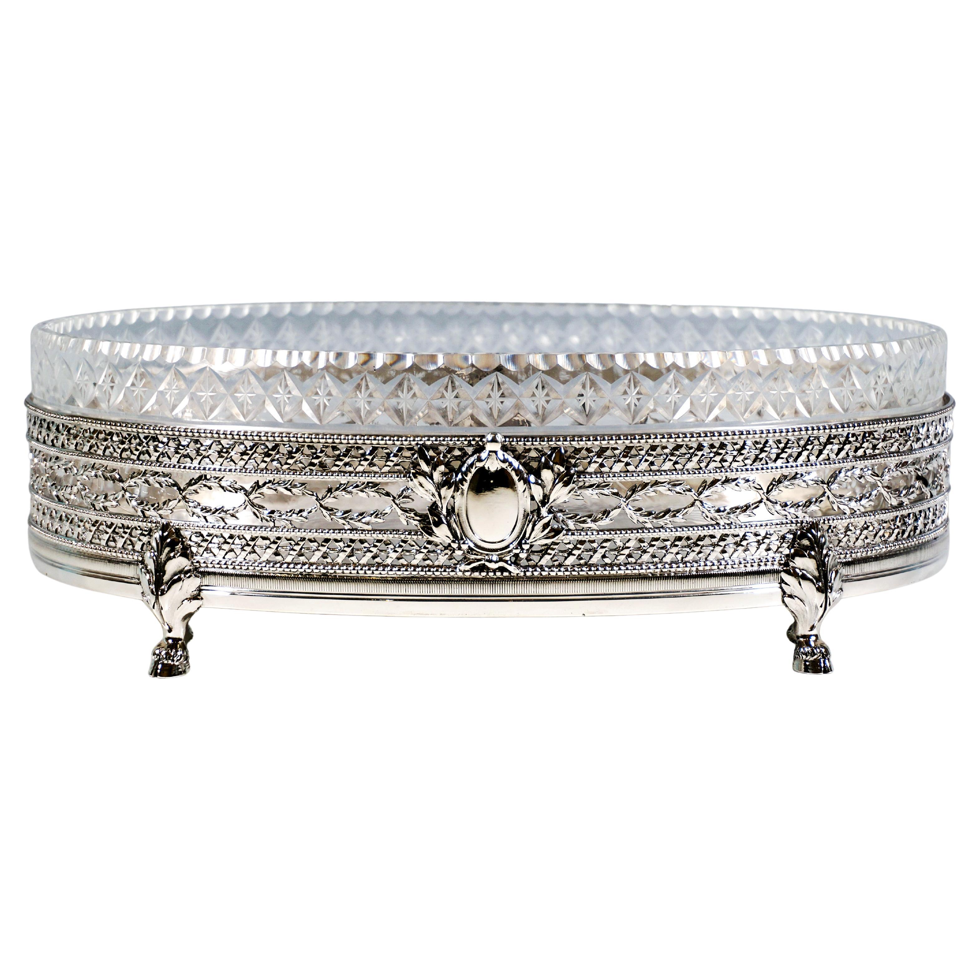 Art Nouveau Silver Jardiniere With Glass Insert, by J. C. Klinkosch Vienna, 1900