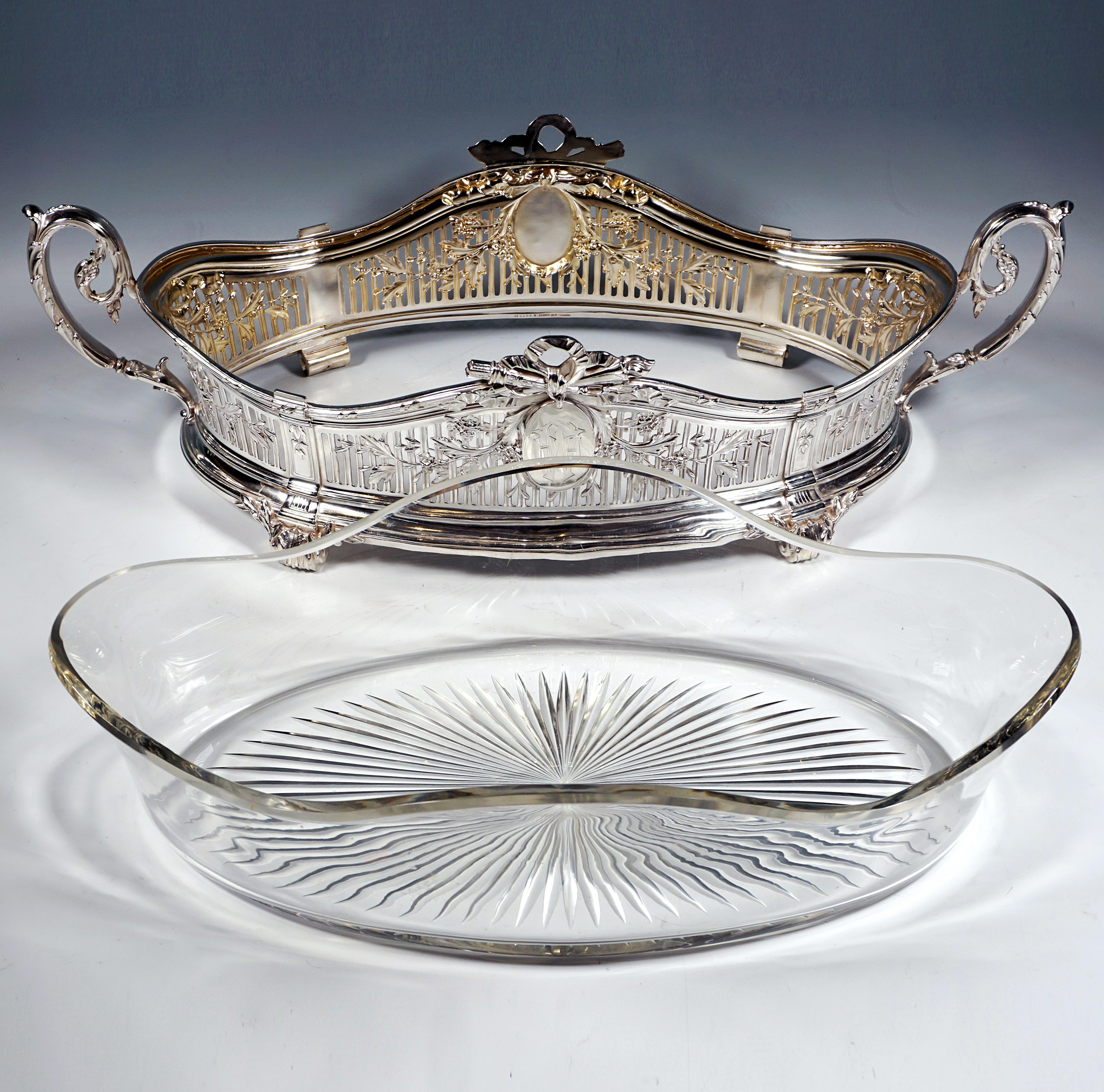 Jugendstil-Silber-Jardiniere mit Originalglas, Bruckmann & Söhne, Deutschland im Angebot 1