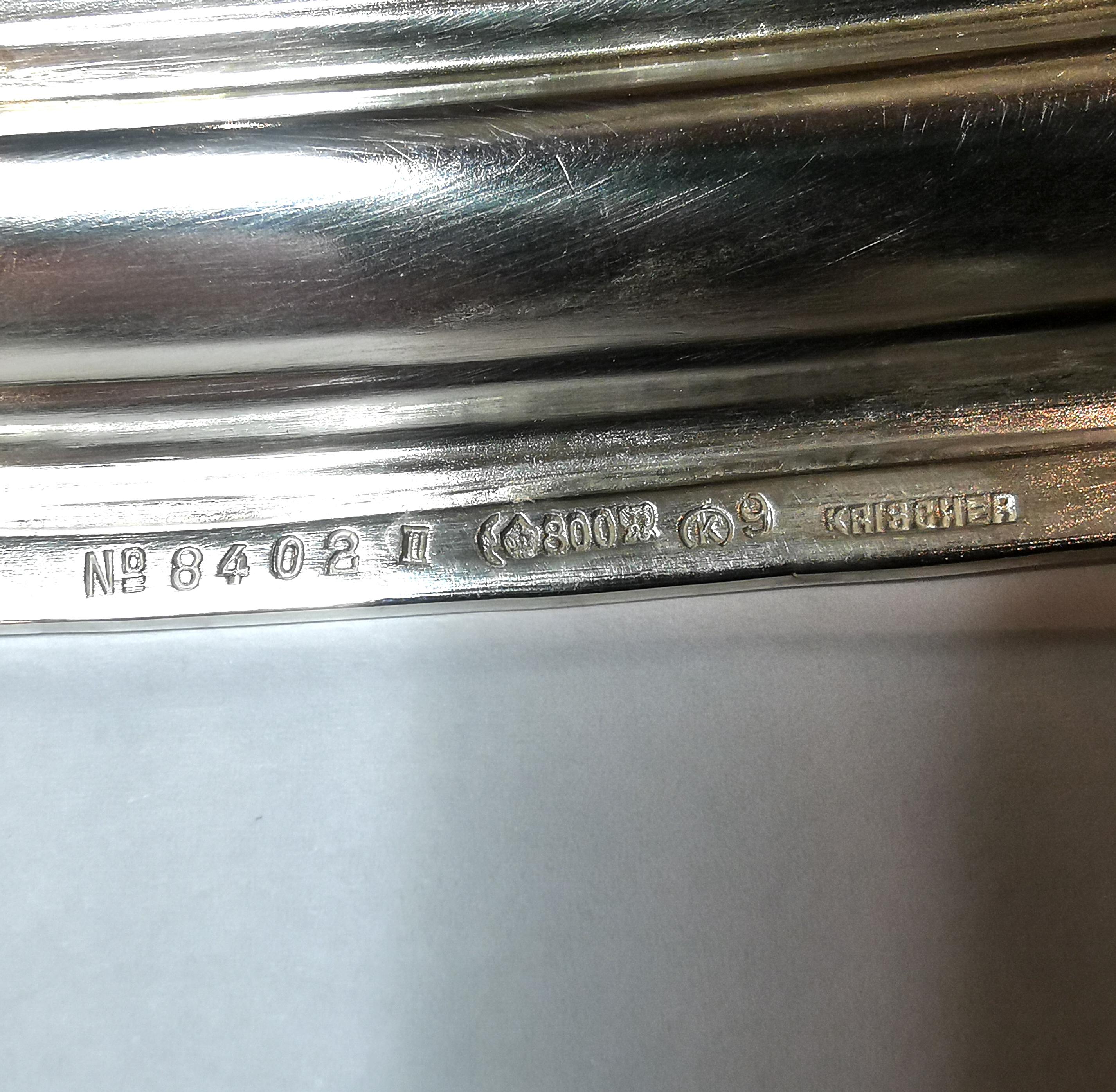 Jugendstil-Silber-Jardiniere mit Originalglas, Bruckmann & Söhne, Deutschland im Angebot 3