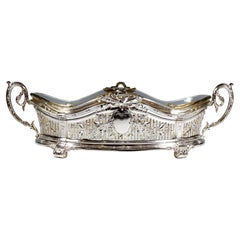 Jardinière en argent Art Nouveau avec verre d'origine, Bruckmann & Sons, Allemagne
