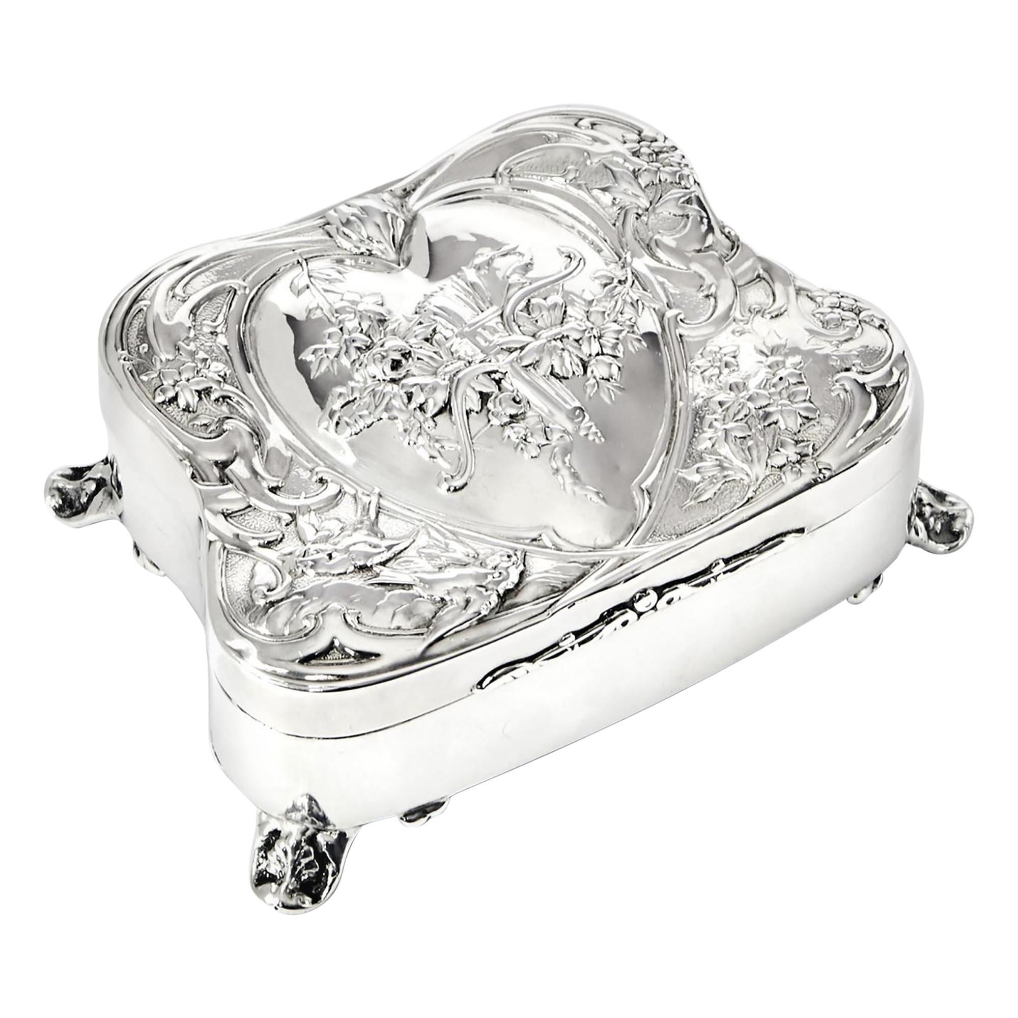 Art Nouveau Silver Jewelry Box