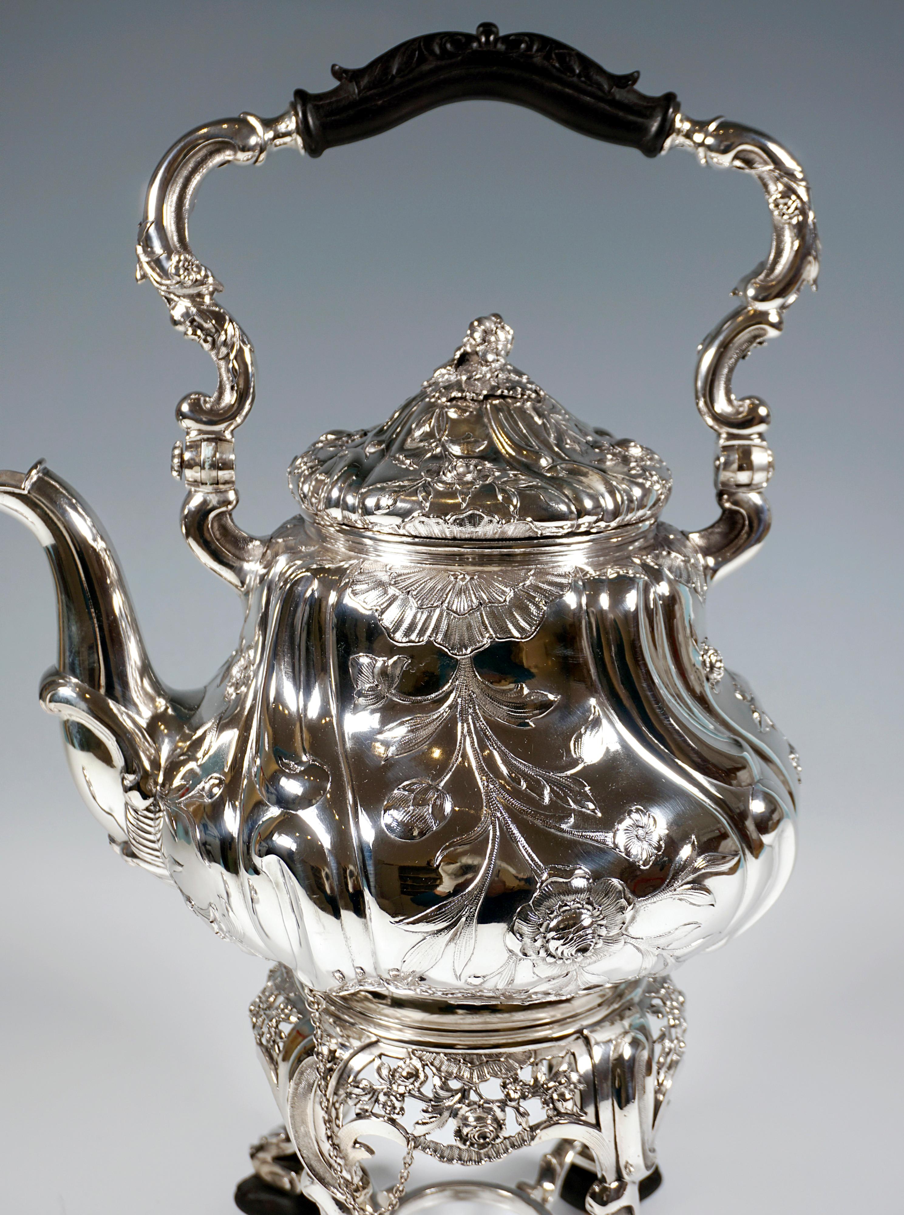 Art Nouveau Silver Koffee And Tea Set With Samowar, Klinkosch Vienna, 1900 For Sale 12